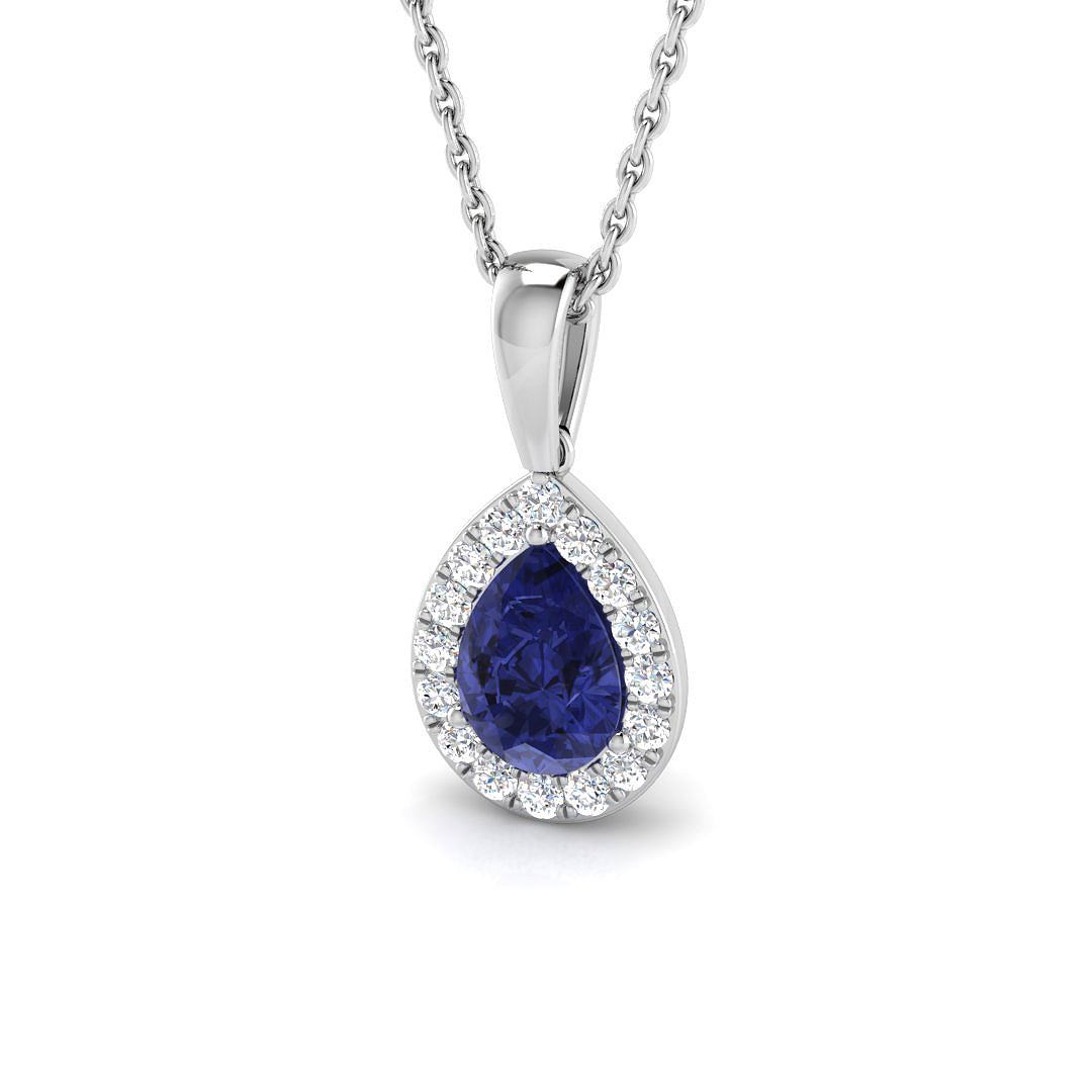 Tanzanite Pendant in 9K White Gold