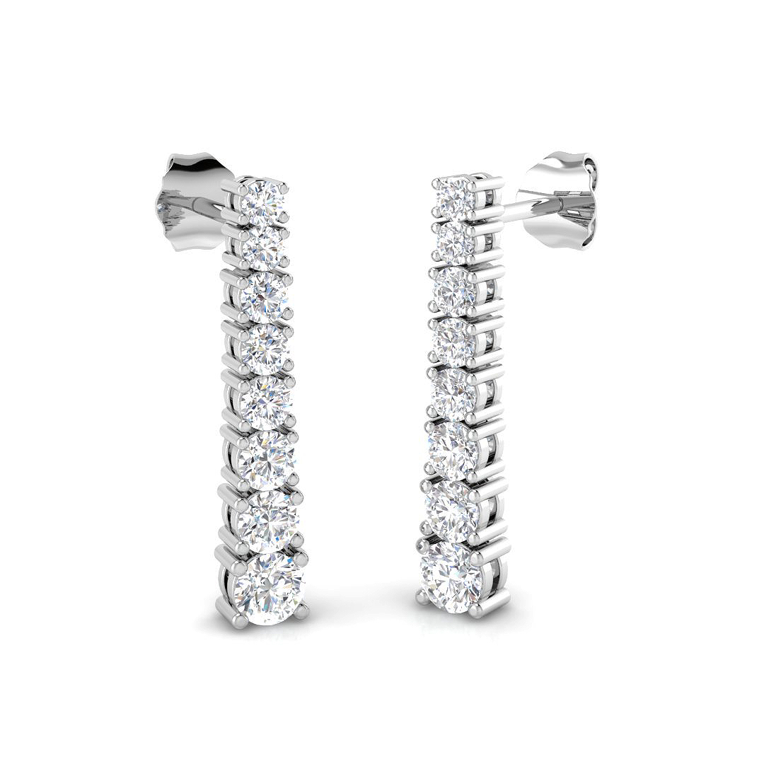 1.09ct Lab-Grown Diamond Drop & Trilogy Earrings in 9K White Gold