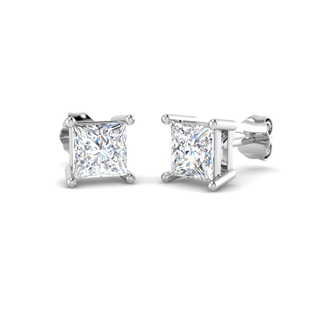 2.04ct Lab-Grown Diamond Solitaire Earrings in 9K White Gold
