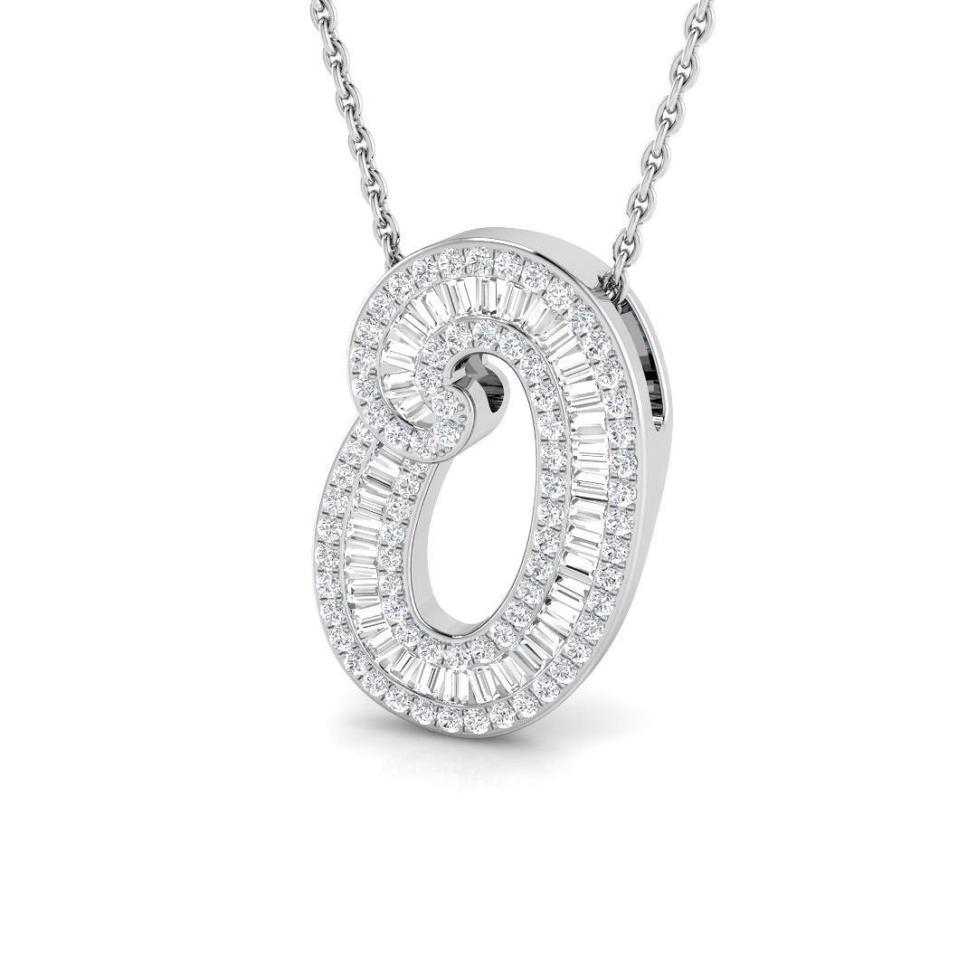 0.44ct Natural Diamond Initials Pendant in 9K White Gold