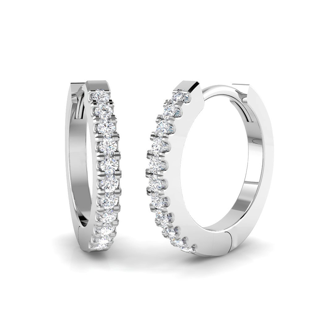 0.20ct Lab-Grown Diamond Hoops Earrings in 9K White Gold