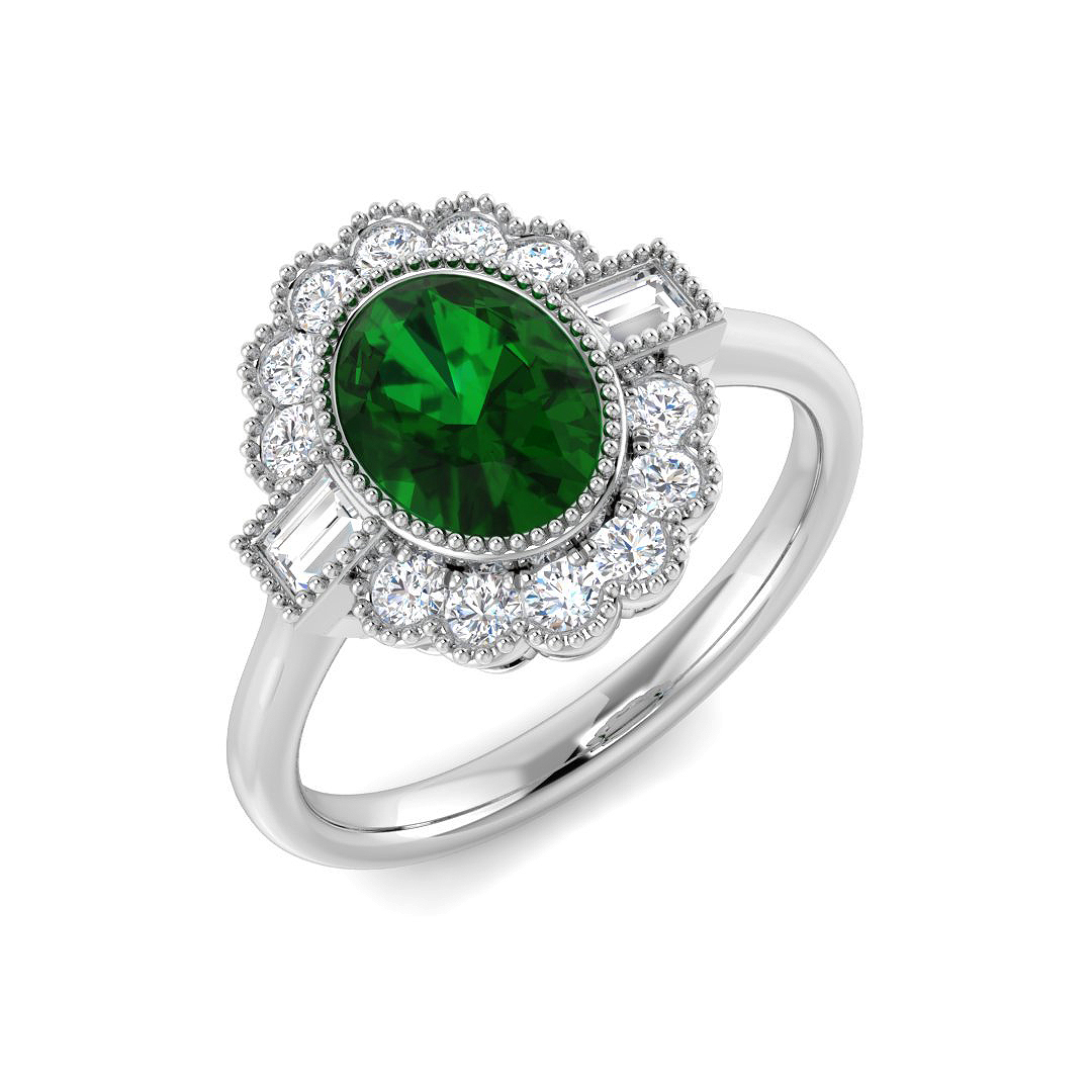 1.53ct Lab-Grown Diamond Emerald Ring in 9K White Gold