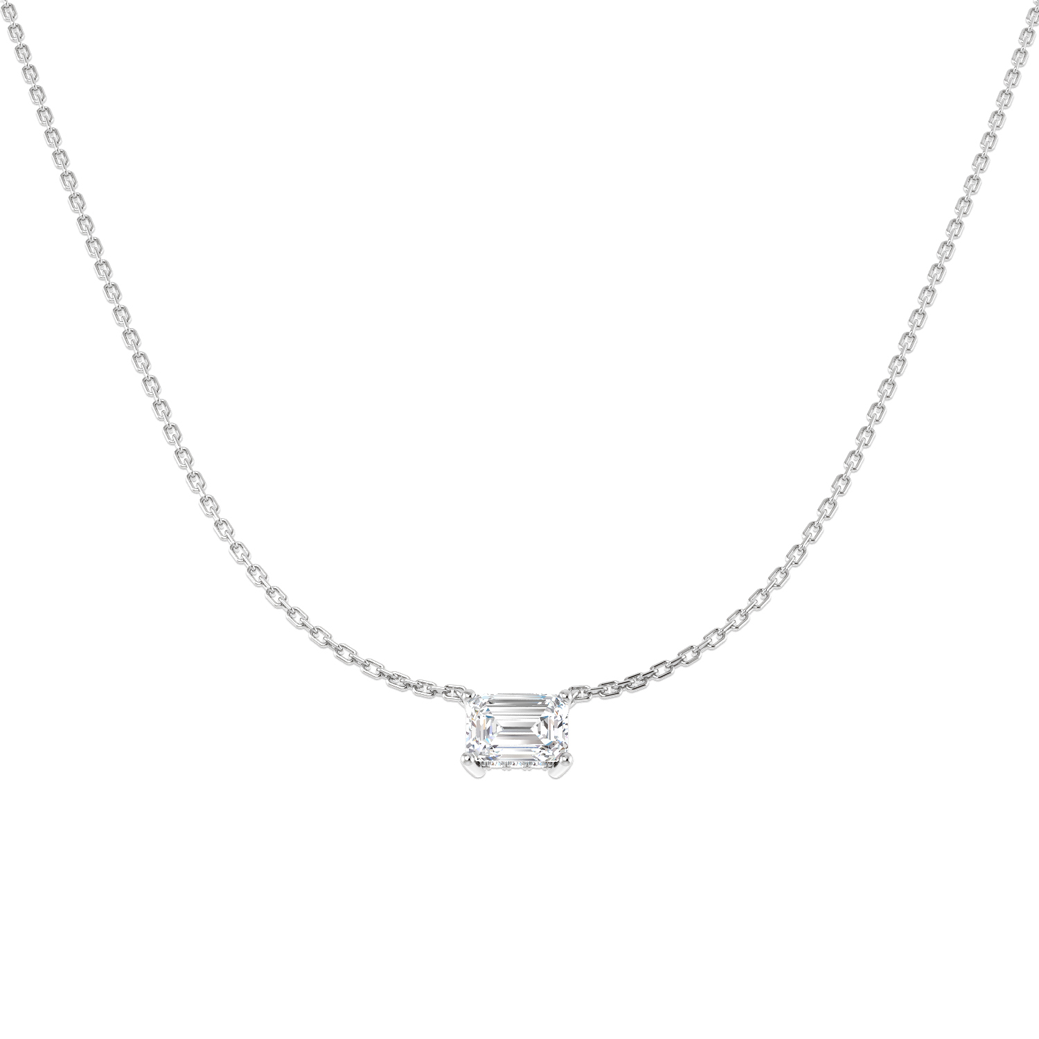 1.12ct Lab-Grown Diamond Solitaire Necklace in 9K White Gold
