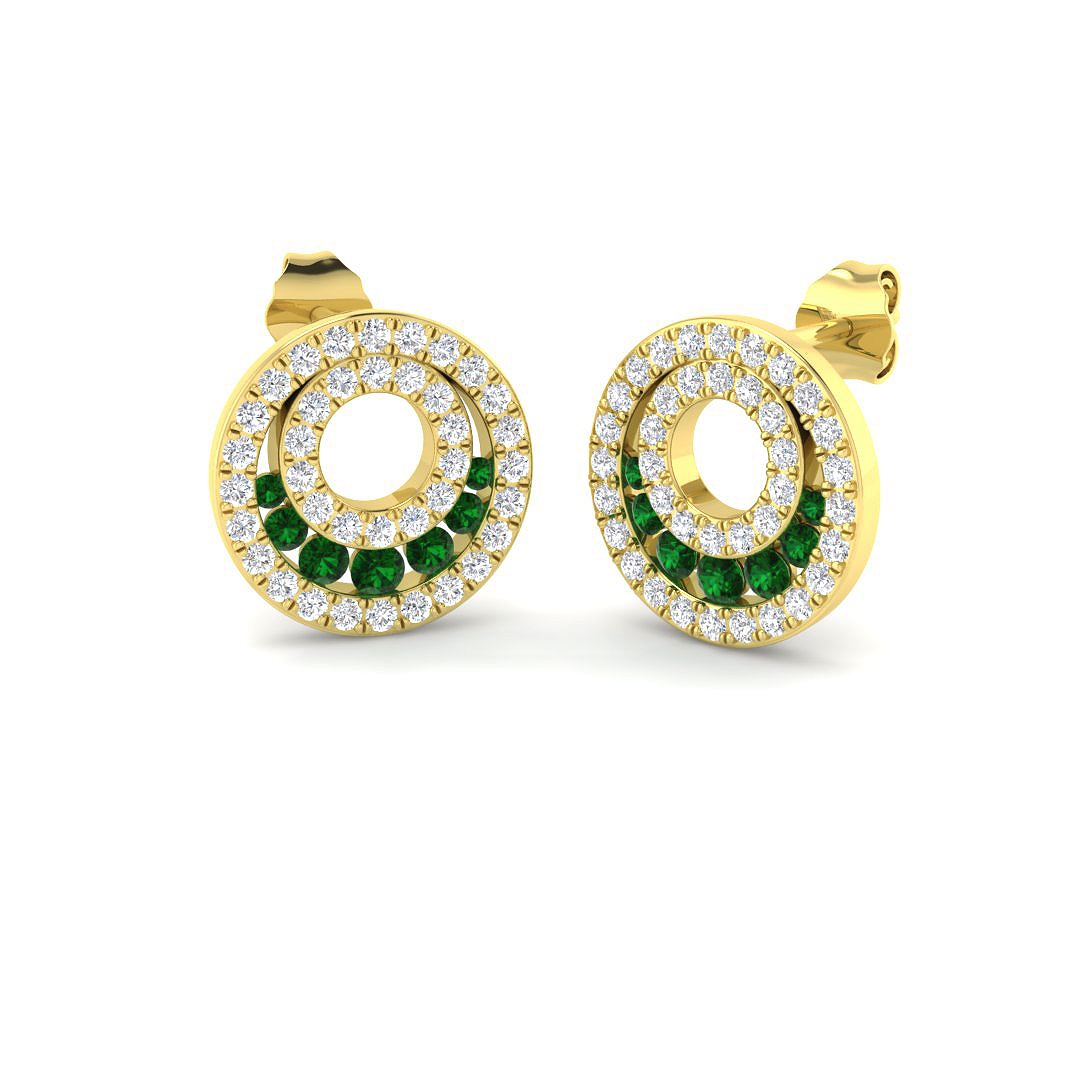 Emerald Earrings in 9K Yellow Gold
