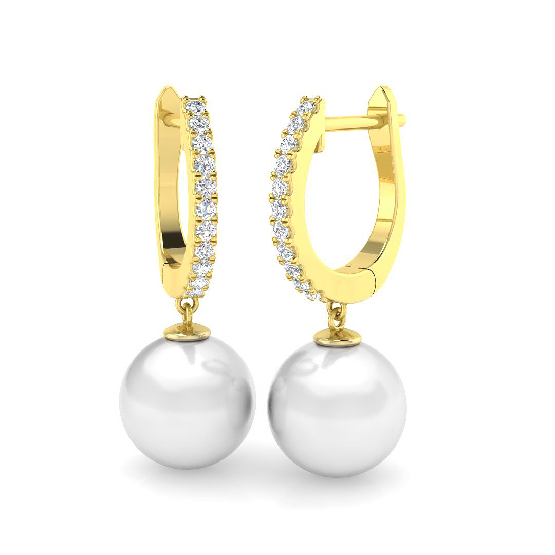 Pearl Earrings in 18K Yellow Gold