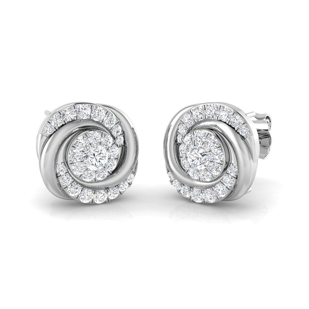 0.44ct Natural Diamond Fancy Earrings in 9K White Gold