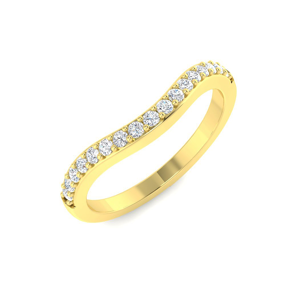 0.23ct Natural Diamond Half Eternity Ring in 9K Yellow Gold