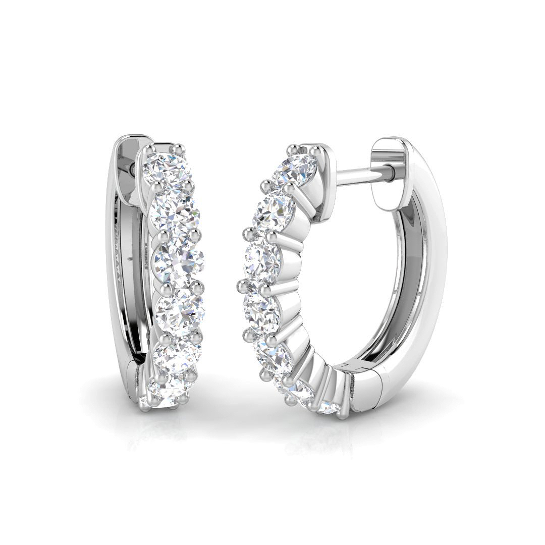 0.74ct Lab-Grown Diamond Hoops Earrings in 9K White Gold