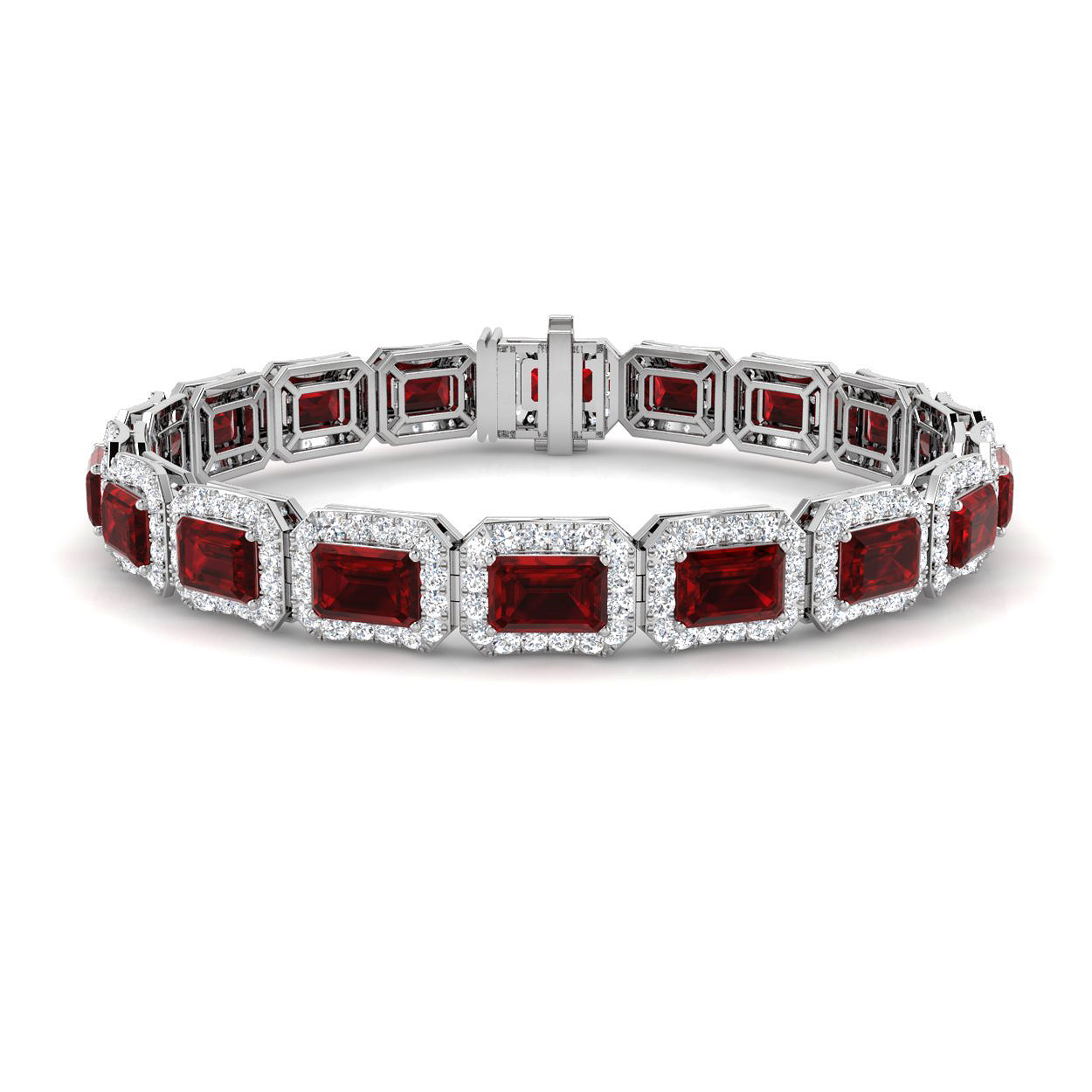 Ruby Bracelet in 18K White Gold