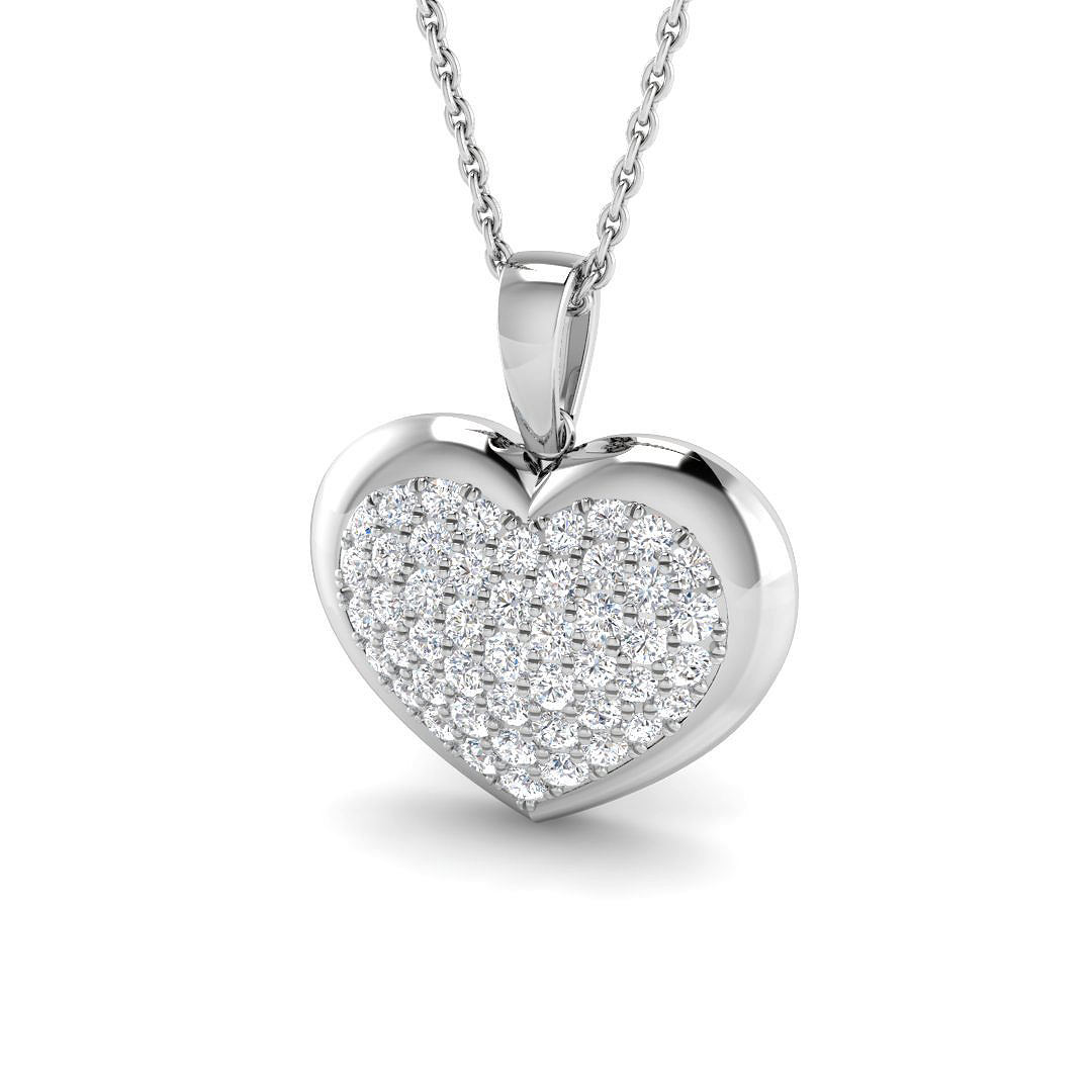 0.61ct Lab-Grown Diamond Cluster Pendant in 9K White Gold