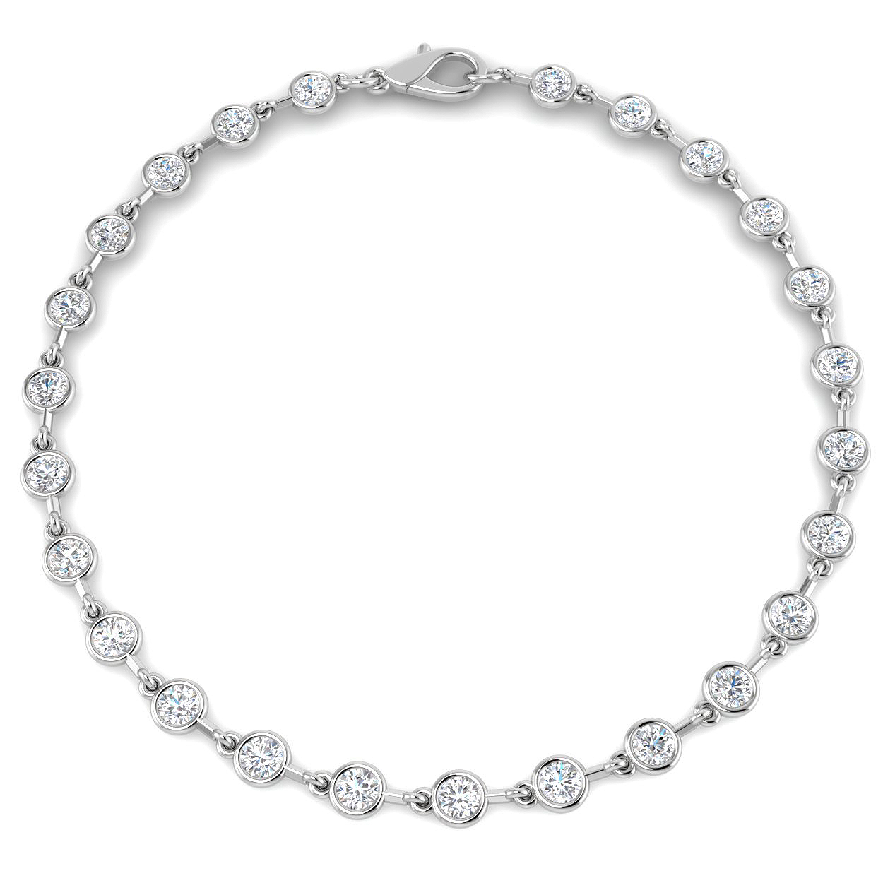 2.39ct Lab-Grown Diamond Spectacle & Solitaire Bracelet in 9K White Gold