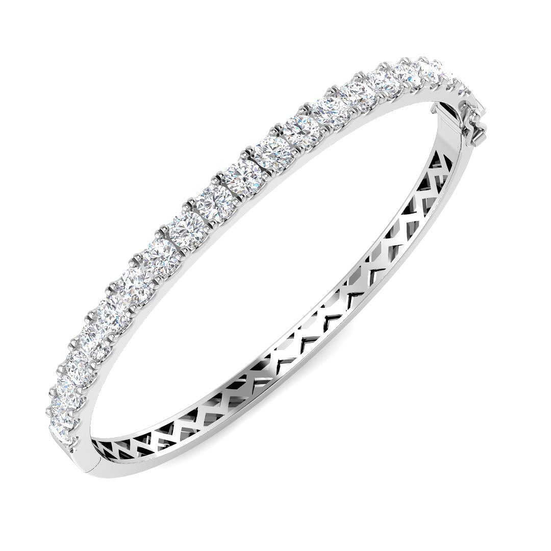 5.05ct Lab-Grown Diamond Eternity Bangle in 9K White Gold