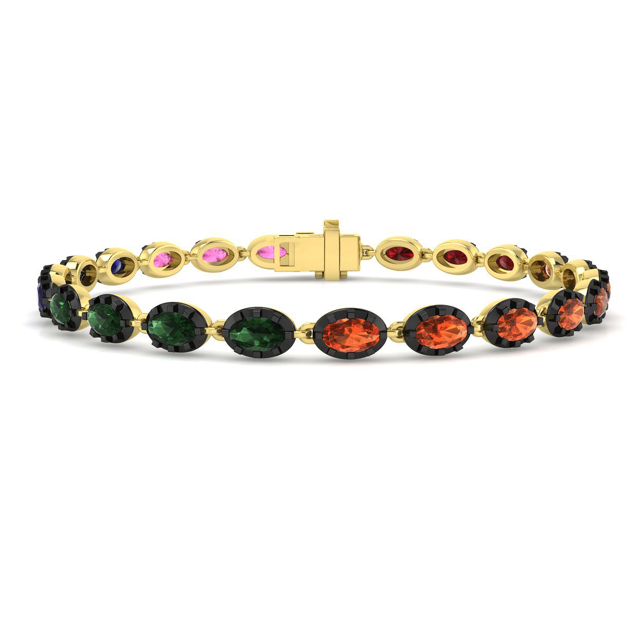 Multi Sapphire Bracelet in 9K Yellow Gold