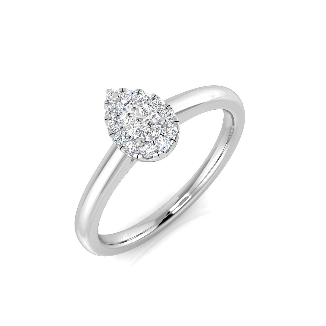 0.26ct Natural Diamond Halo Ring in Platinum Platinum