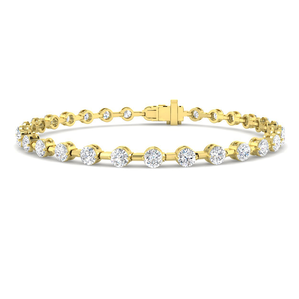 4.64ct Lab-Grown Diamond Spectacle & Solitaire Bracelet in 9K Yellow Gold