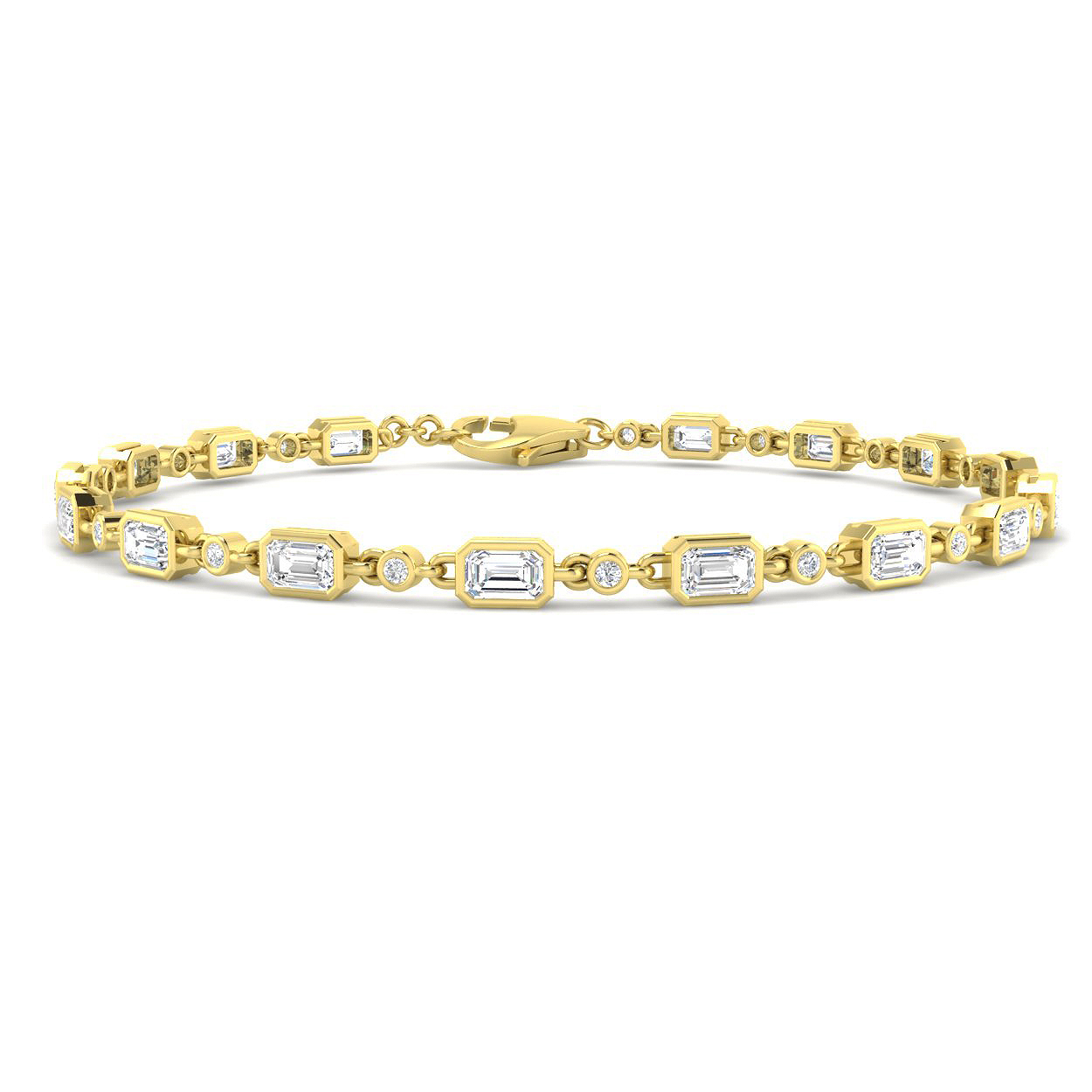 2.77ct Lab-Grown Diamond Tennis Bracelet in 9K Yellow Gold