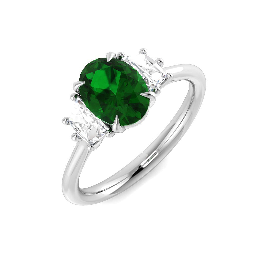 1.64ct Lab-Grown Diamond Emerald Ring in 9K White Gold