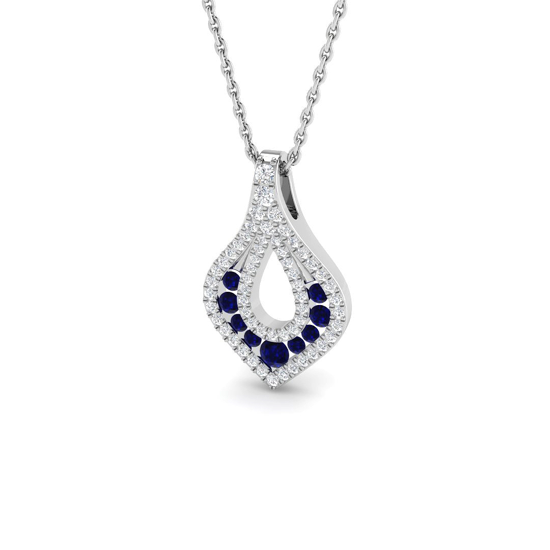 Fancy Pendant in 9K White Gold