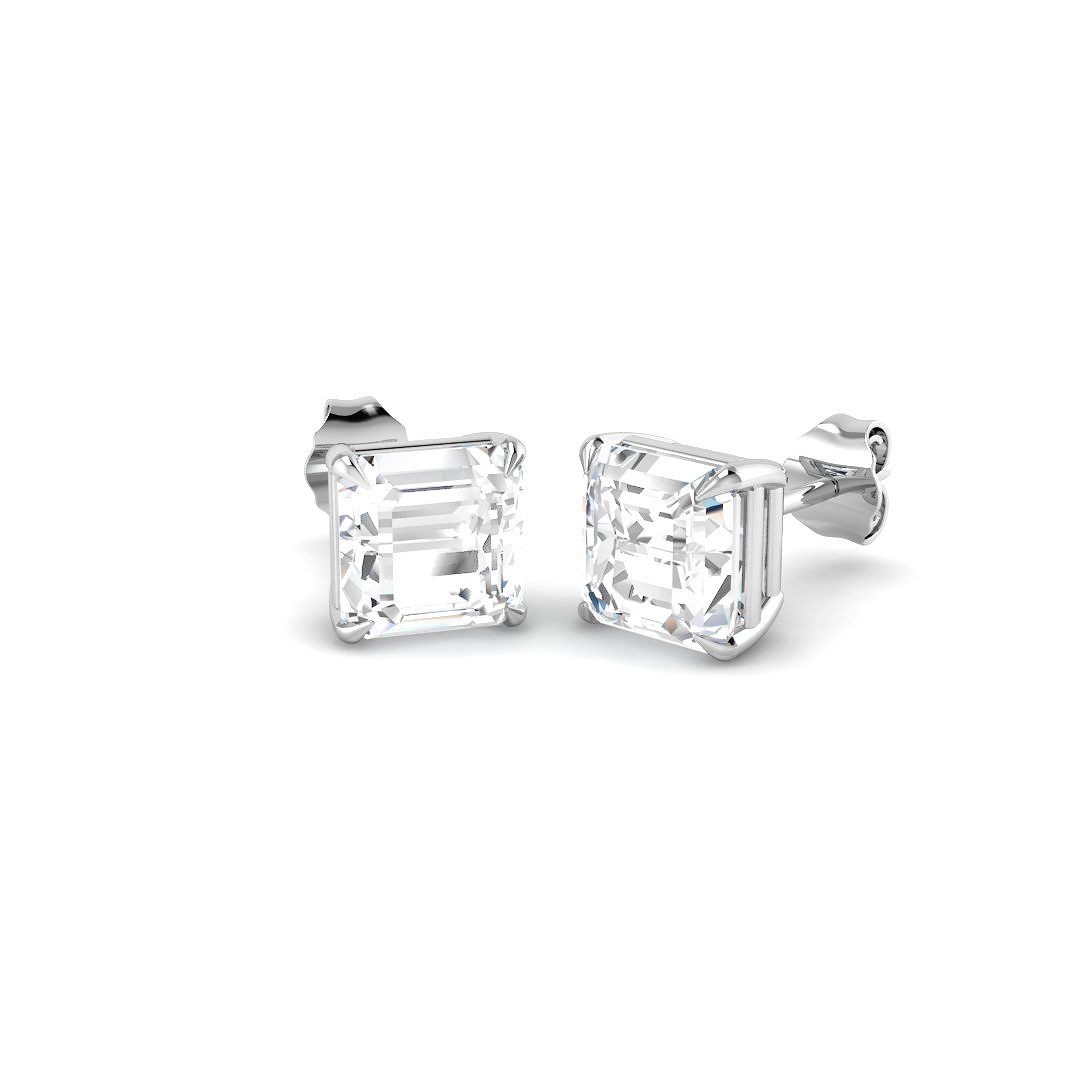 4.20ct Lab-Grown Diamond Solitaire Earrings in 9K White Gold