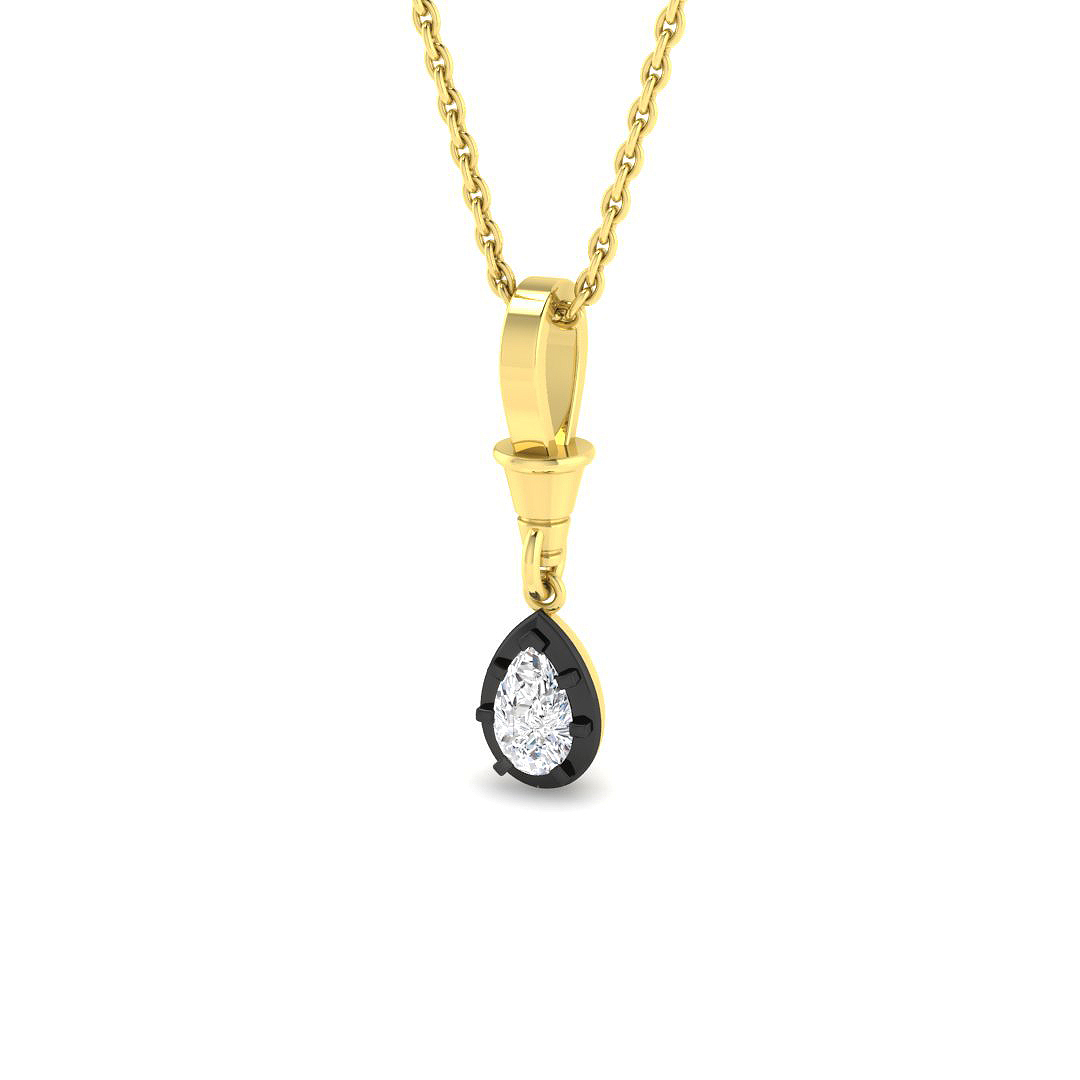 0.15ct Natural Diamond Solitaire Pendant in 9K Yellow Gold