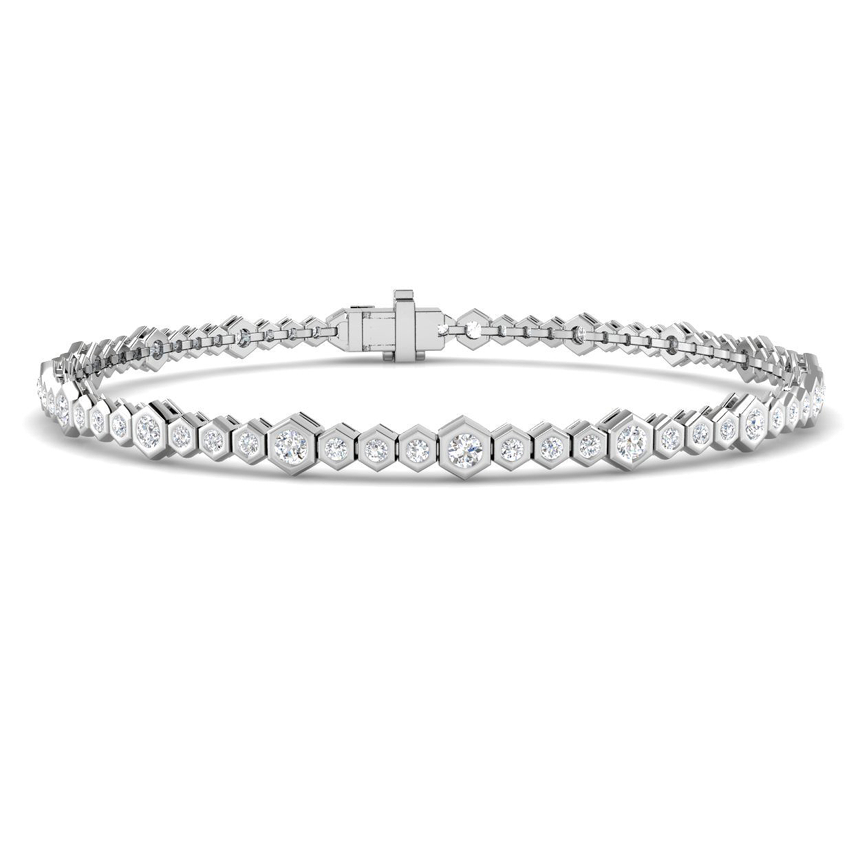 1.49ct Natural Diamond Tennis Bracelet in 9K White Gold