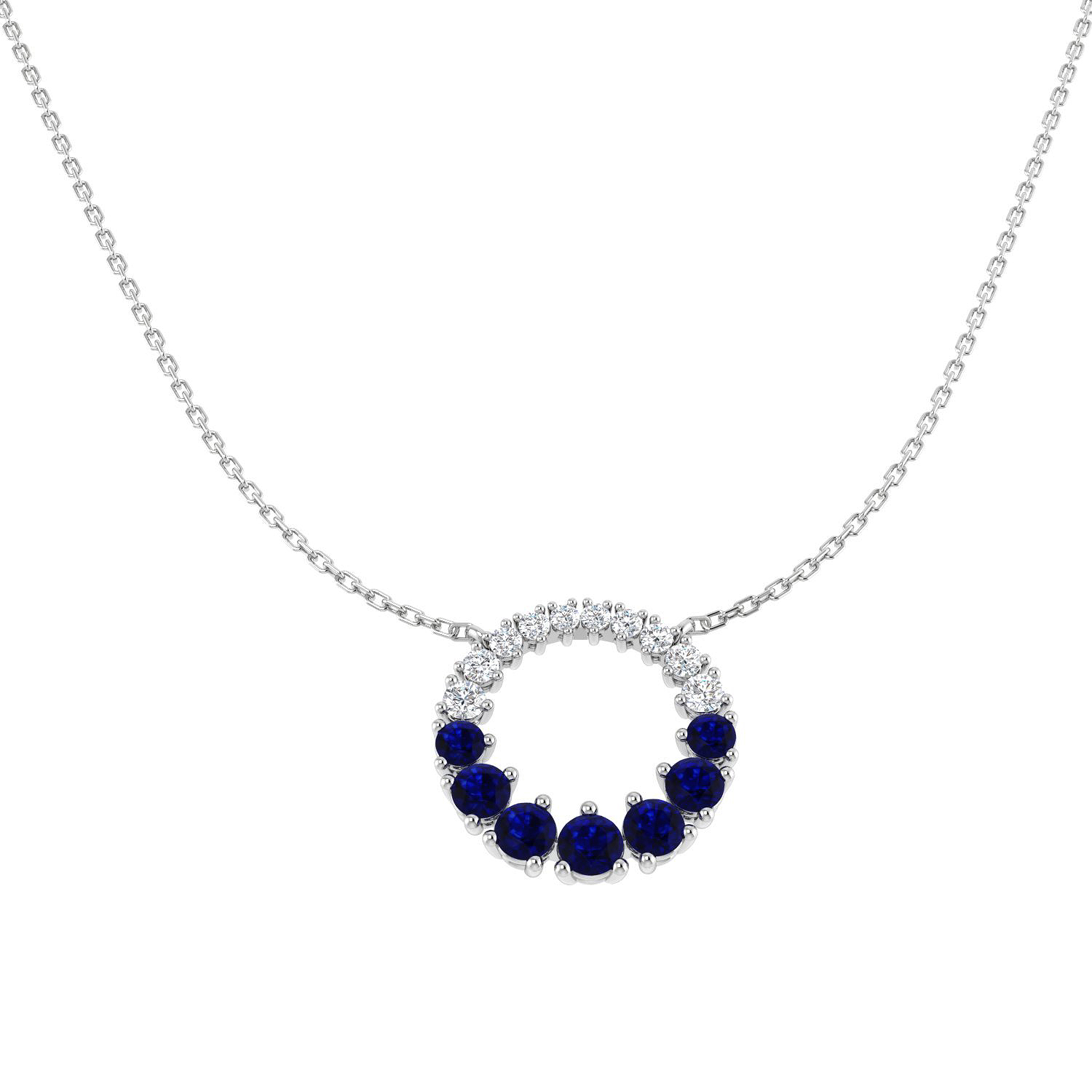 Circle of Life Necklace in 9K White Gold