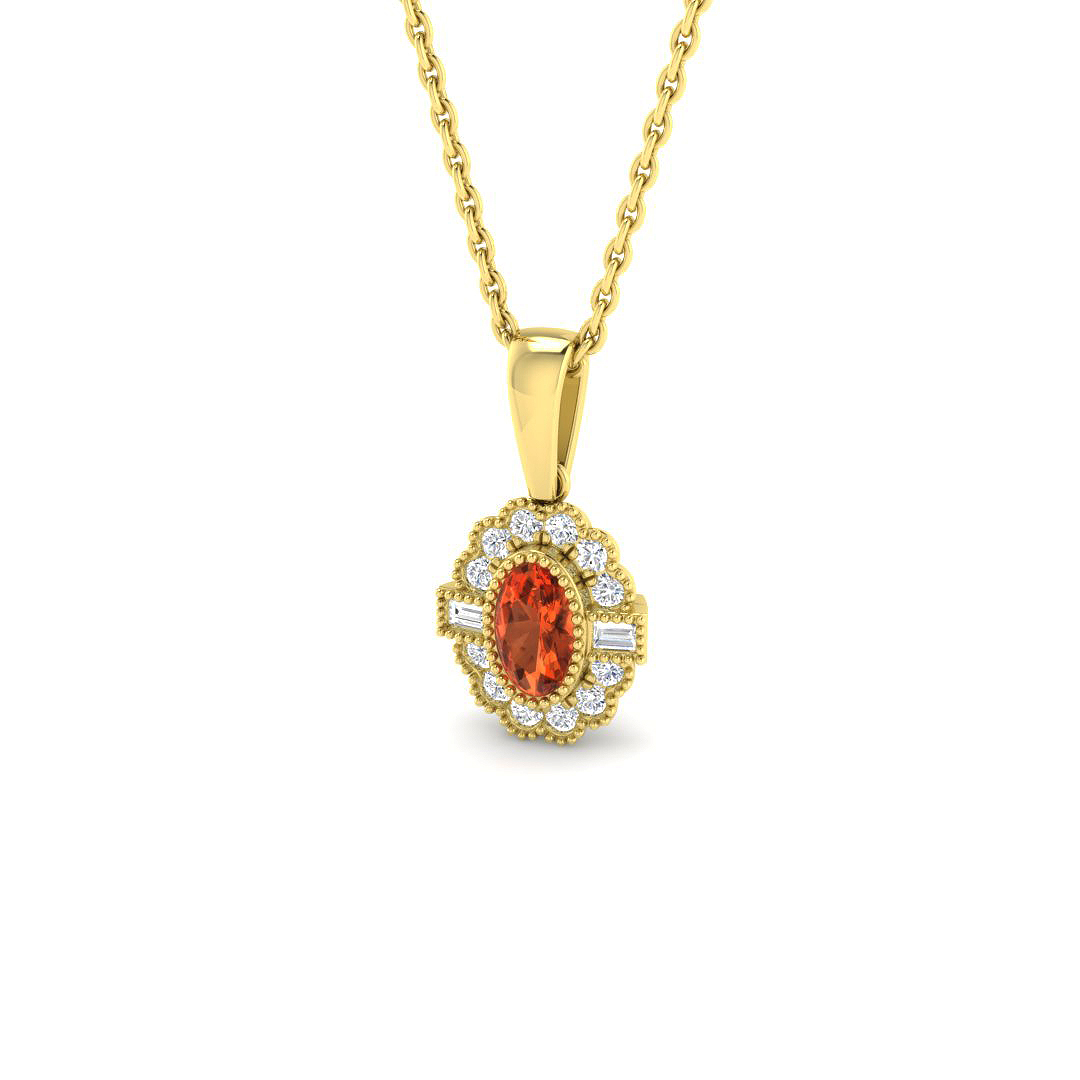 Multi Sapphire Pendant in 9K Yellow Gold