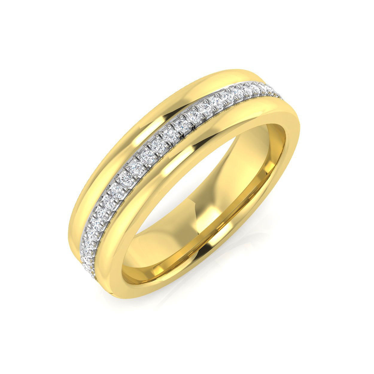 0.12ct Natural Diamond Half Eternity Ring in 18K Two Tone