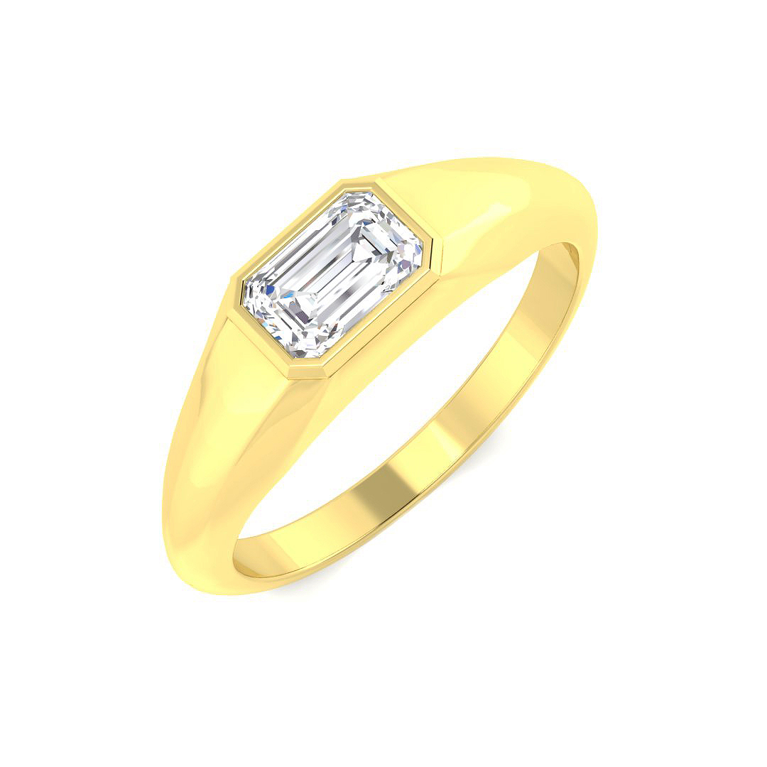0.71ct Lab-Grown Diamond Signet Ring in 9K Yellow Gold