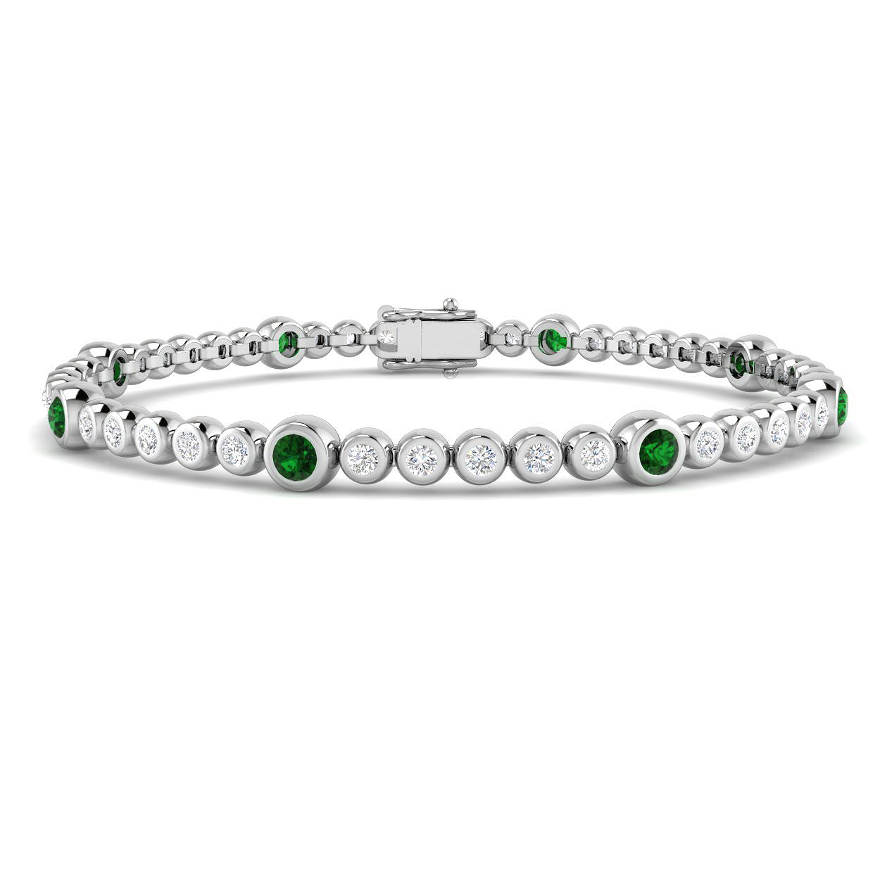 Emerald Bracelet in 9K White Gold