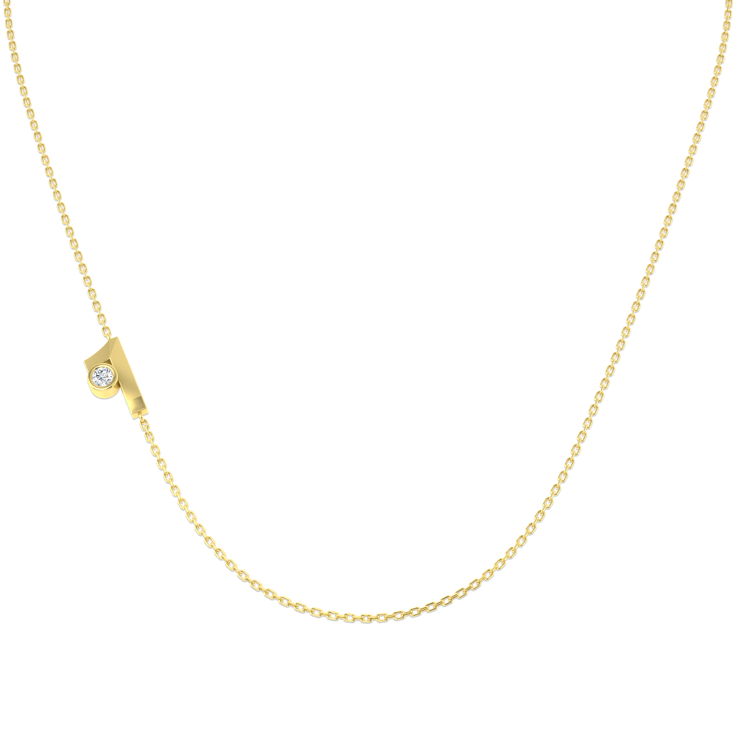 0.07ct Lab-Grown Diamond Numbers Necklace in 9K Yellow Gold
