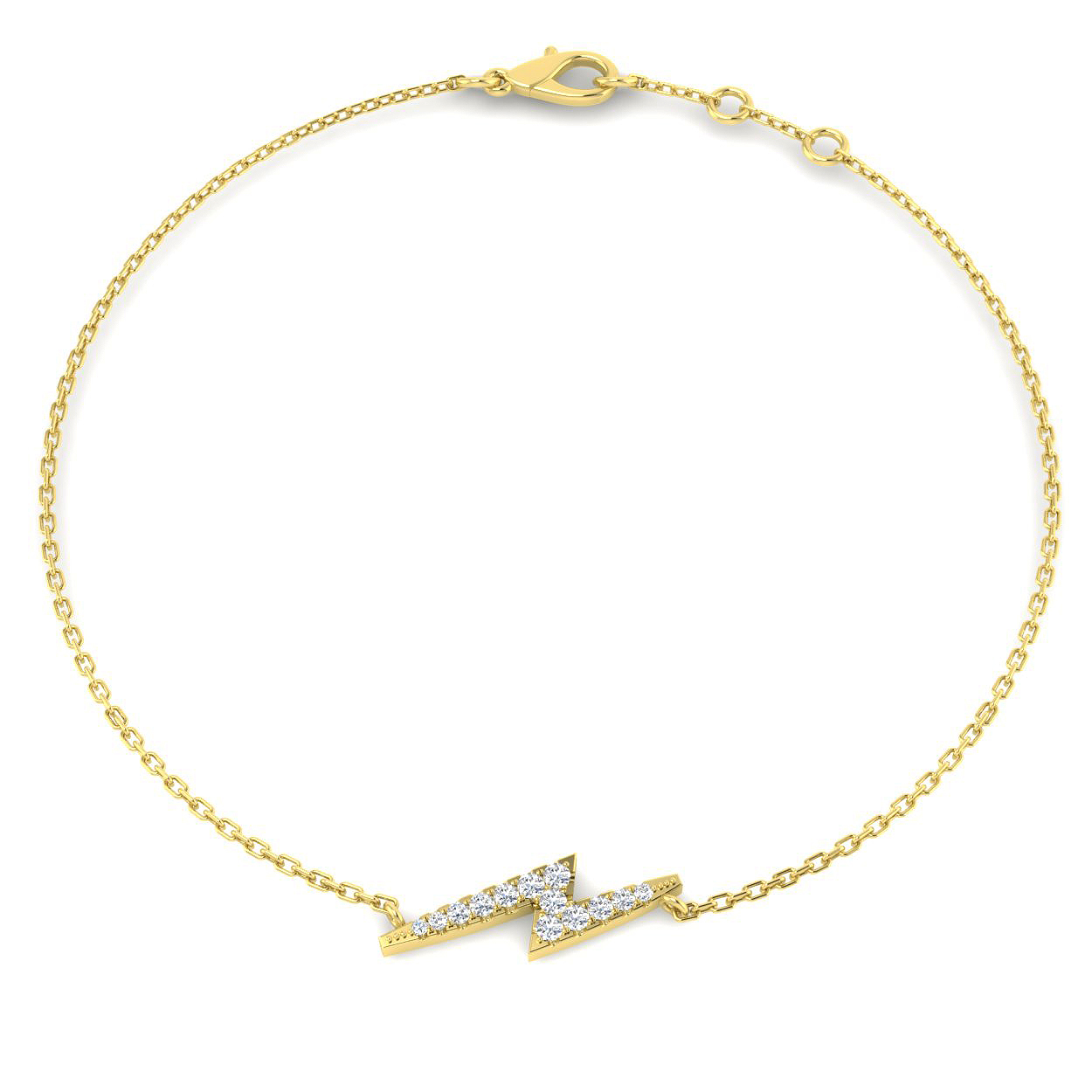 0.10ct Natural Diamond Shape Bracelet in 9K Yellow Gold