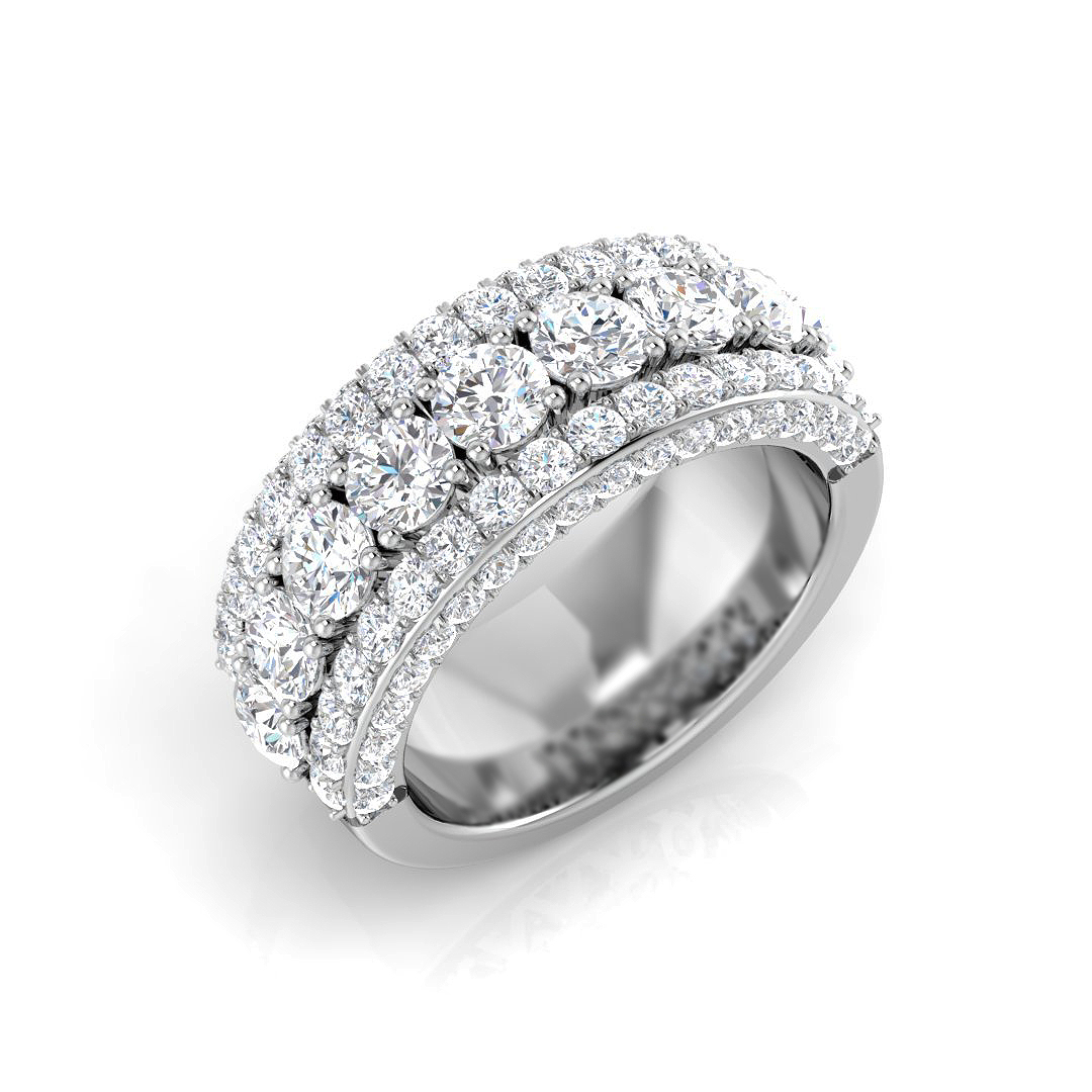 2.89ct Lab-Grown Diamond Pave Ring in 9K White Gold