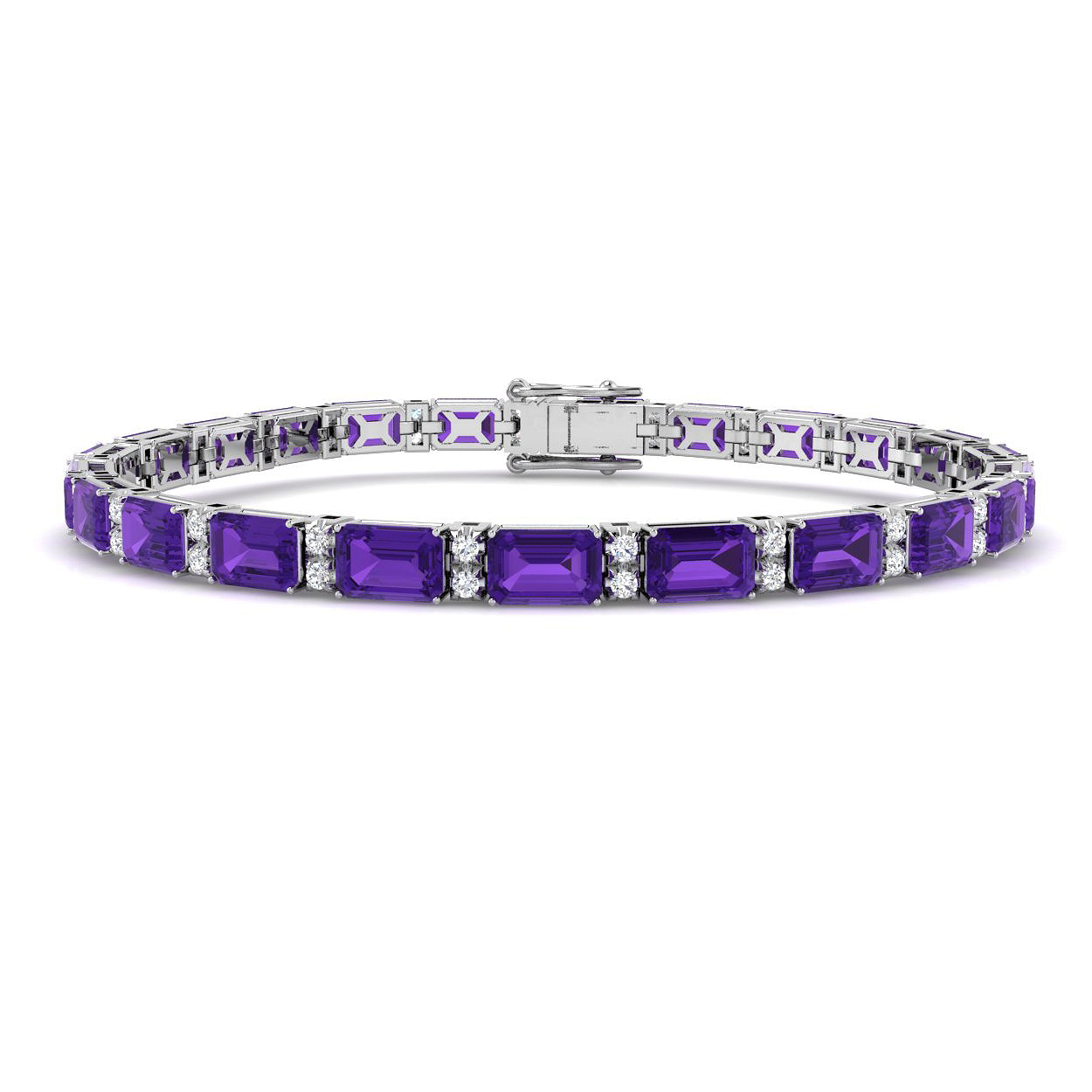 Amethyst Bracelet in 9K White Gold
