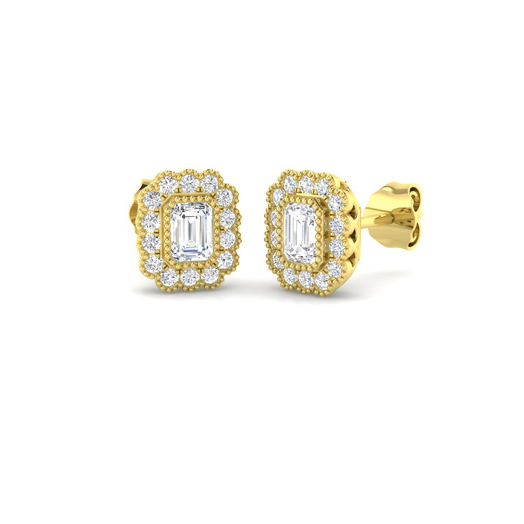 0.72ct Natural Diamond Earrings Earrings in 9K Yellow Gold