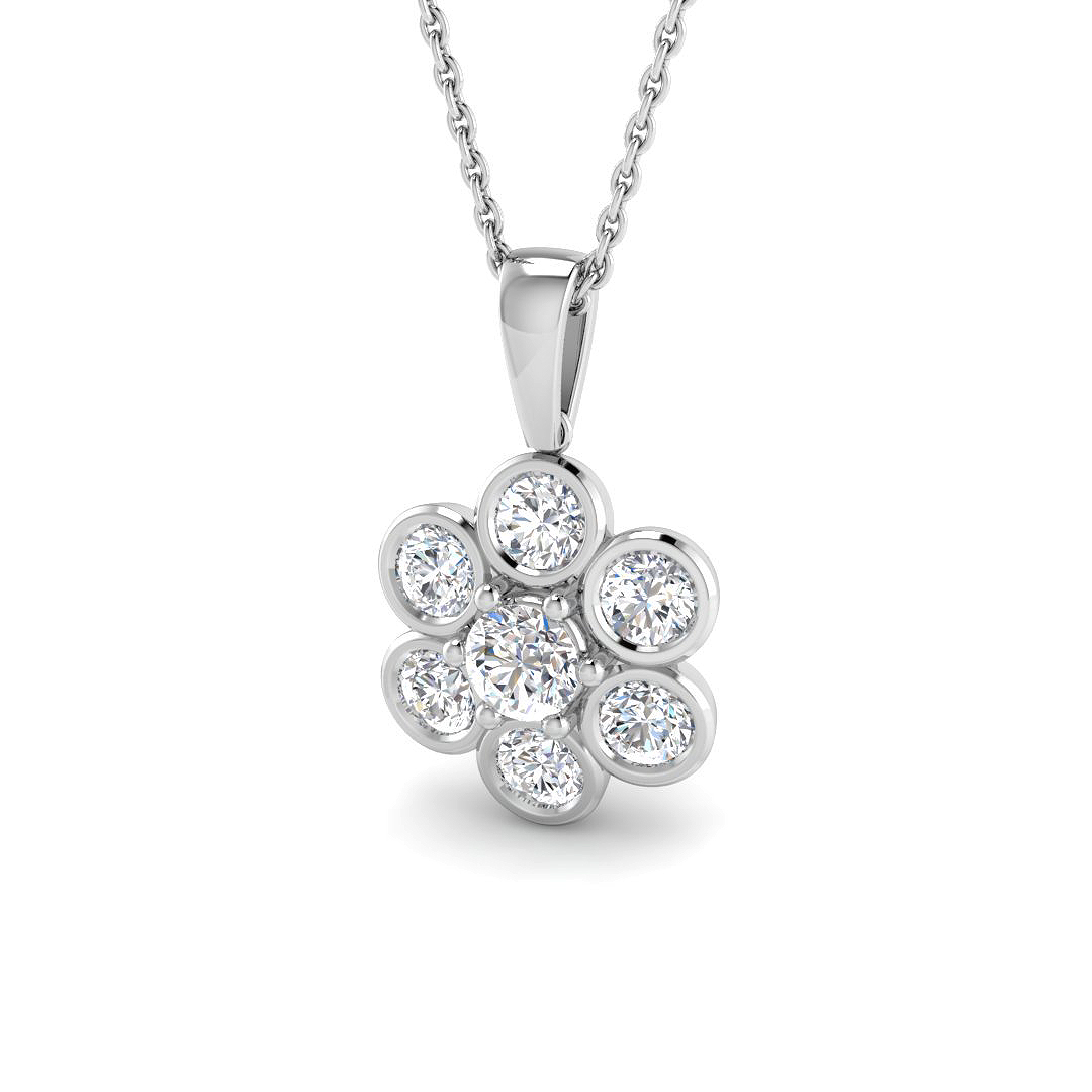 0.99ct Lab-Grown Diamond Shape Pendant in 9K White Gold
