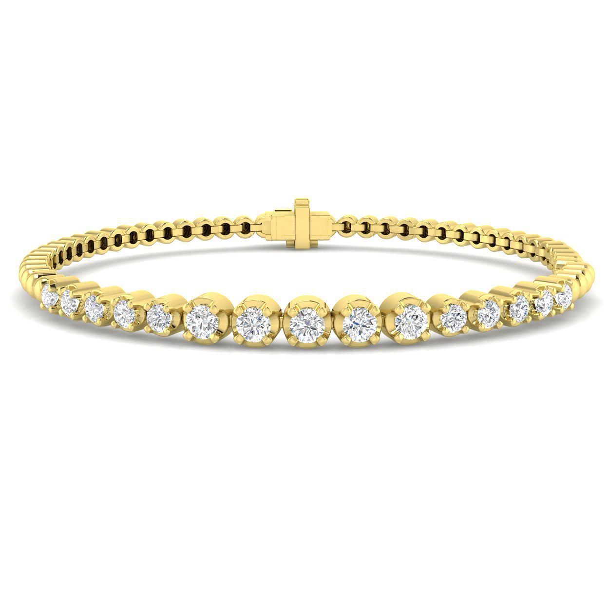 1.05ct Lab-Grown Diamond Tennis Bracelet in 9K Yellow Gold