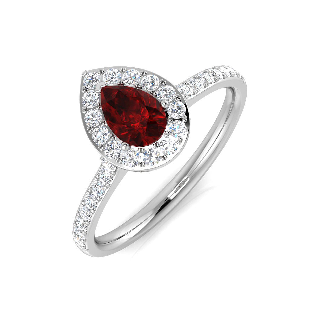 Multi Sapphire Ring in 18K White Gold