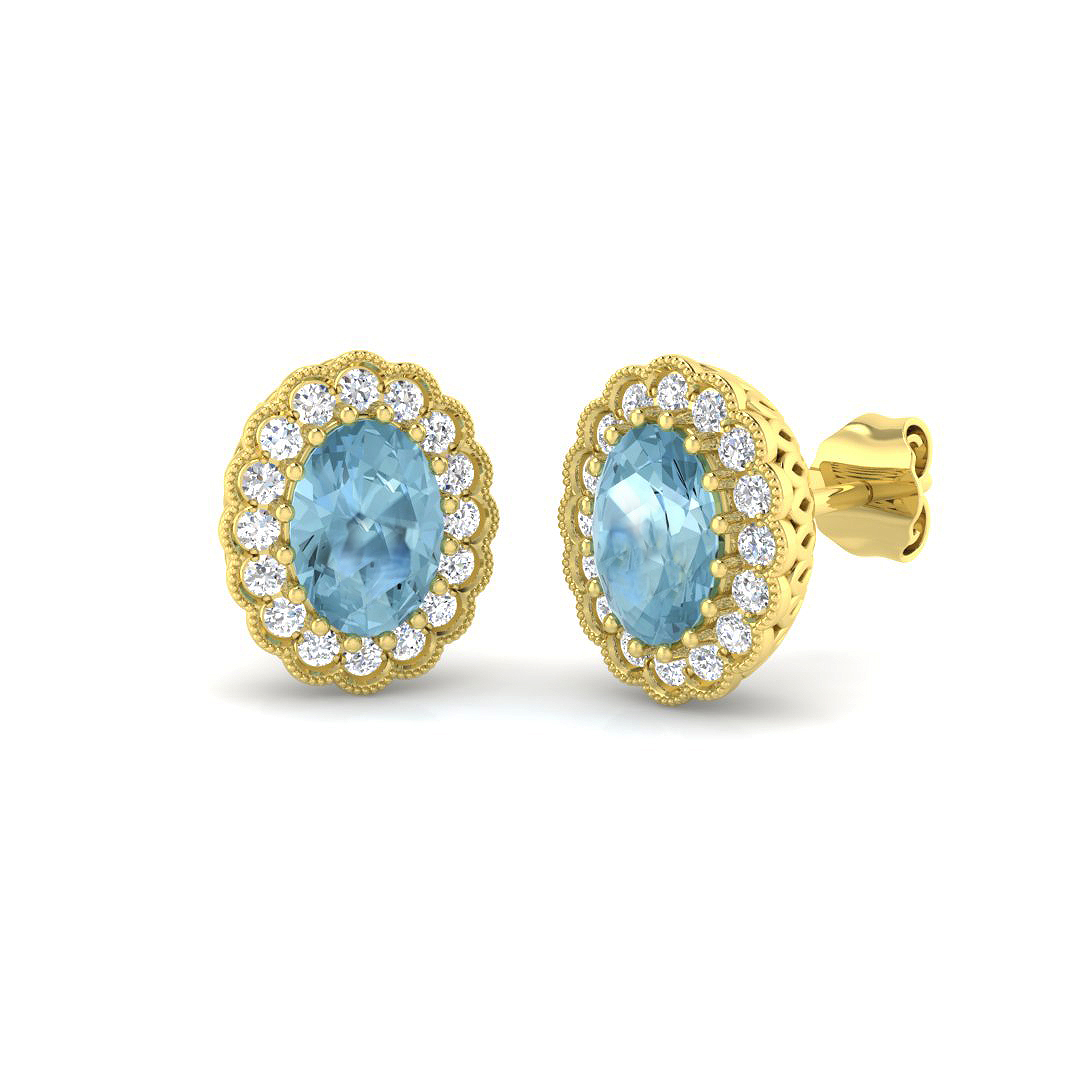 Flower Earrings in 9K Yellow Gold
