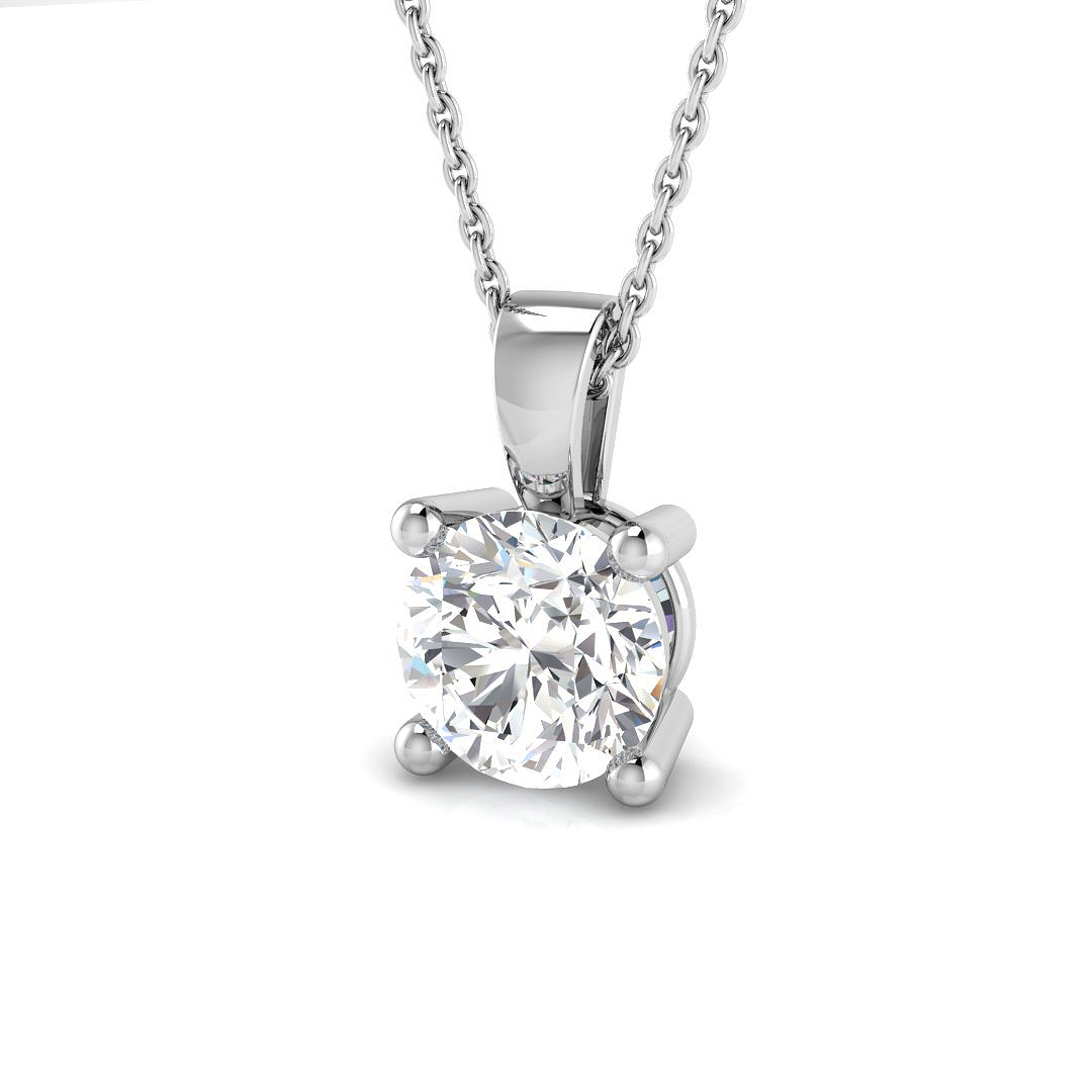 1.01ct Lab-Grown Diamond Solitaire Pendant in 9K White Gold