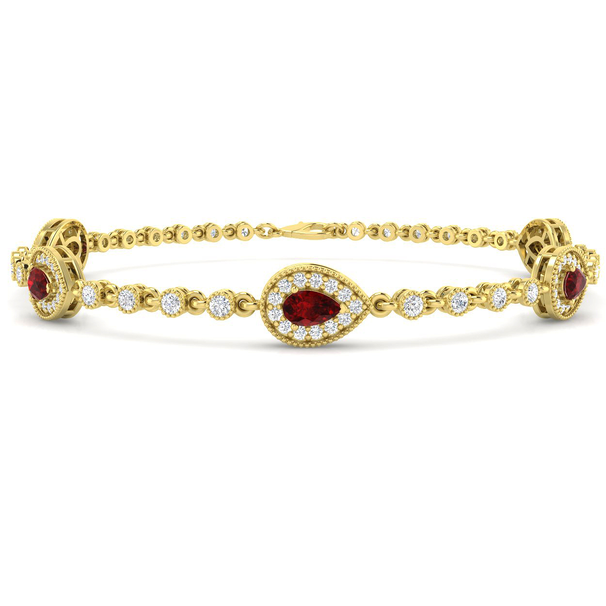 Ruby Bracelet in 9K Yellow Gold
