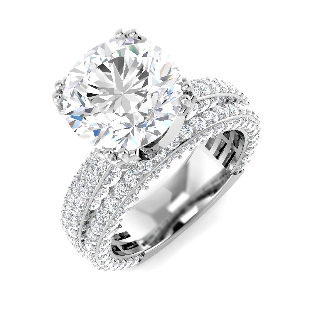 5.22ct Lab-Grown Diamond Engagement Rings Ring in 9K White Gold