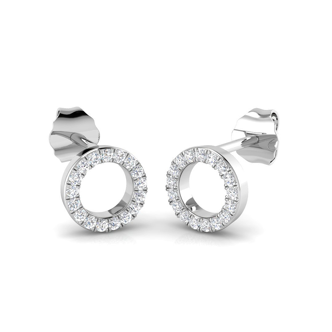 0.12ct Natural Diamond Shape Earrings in 9K White Gold