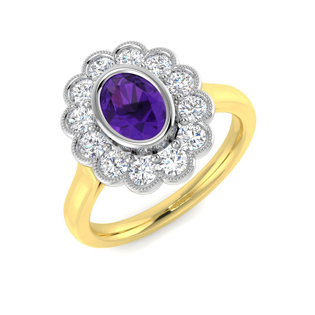 Halo Ring in 9K Two Tone