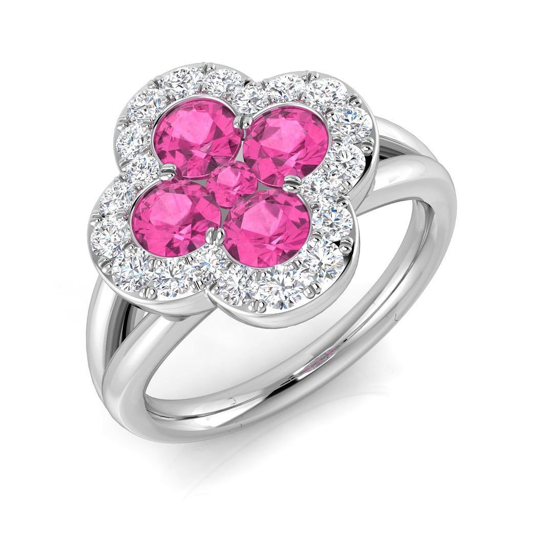Pink Sapphire Ring in Platinum Platinum
