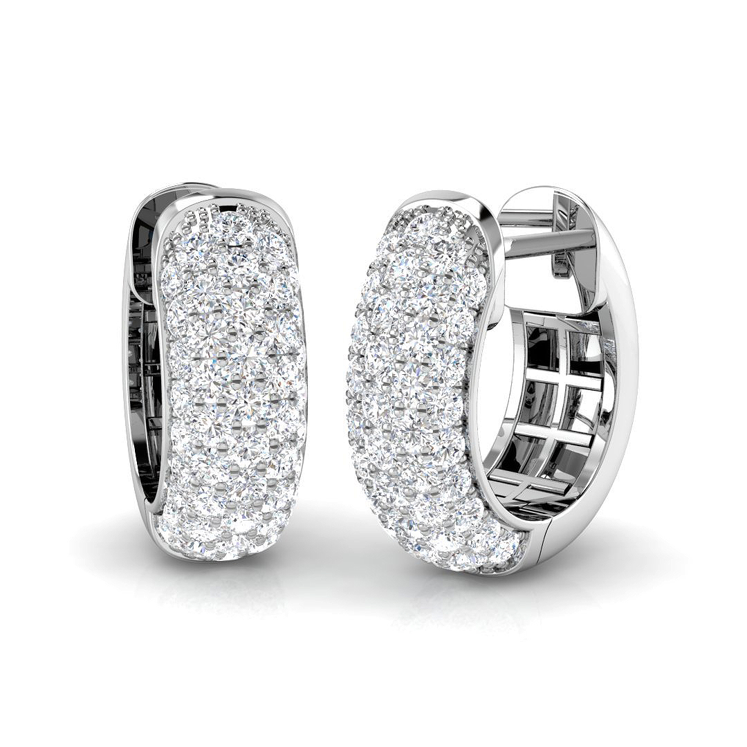 0.40ct Natural Diamond Hoops Earrings in 9K White Gold