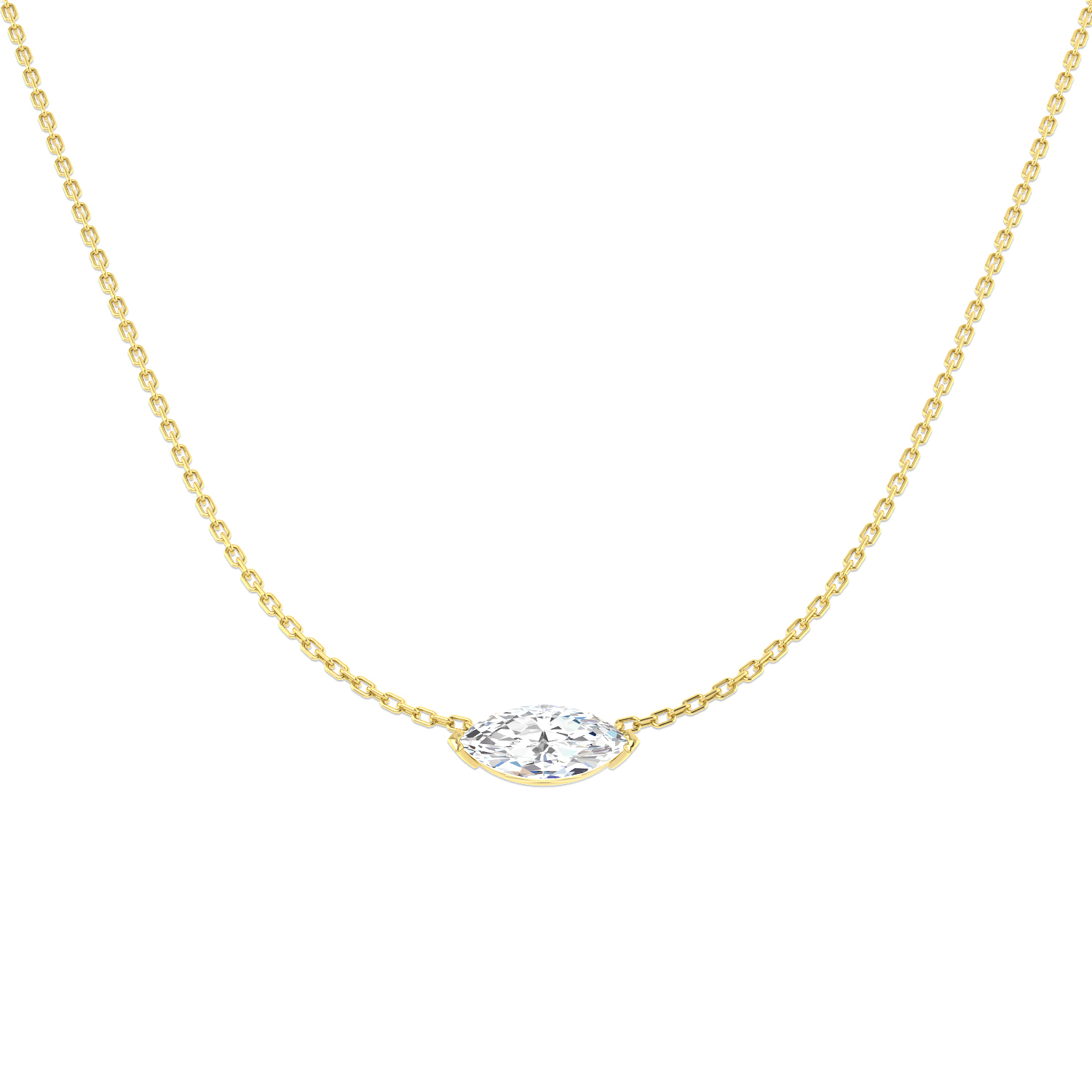 1.00ct Lab-Grown Diamond Solitaire Necklace in 9K Yellow Gold