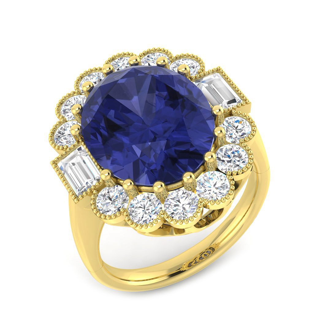 Tanzanite Ring in 9K Yellow Gold