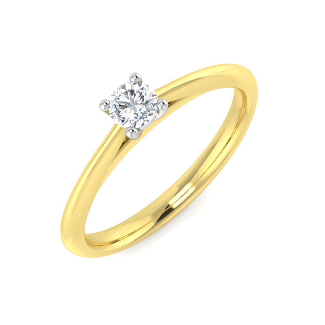 0.08ct Natural Diamond Engagement Ring in 9K Two Tone