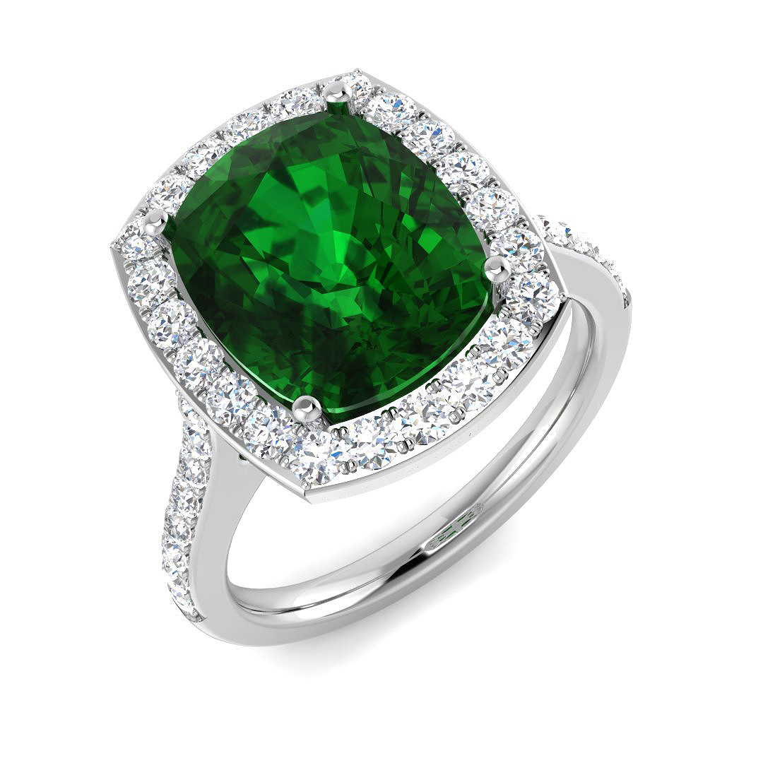 Emerald Ring in 9K White Gold